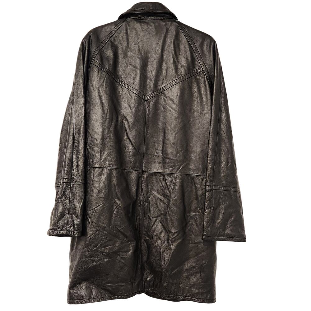 Vintage Wilsons Leather lined black car coat size medium - Picture 4 of 11